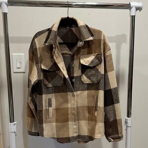 Plaid Button-Up Jacket